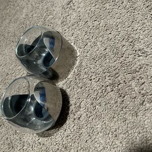 MCM Stelton Set of Two Silver and Black Candle Holders. READ DESCRIPTION